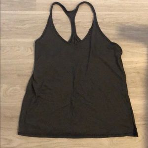 lululemon Striped Gray Tank w/ Side Slit - Size 10